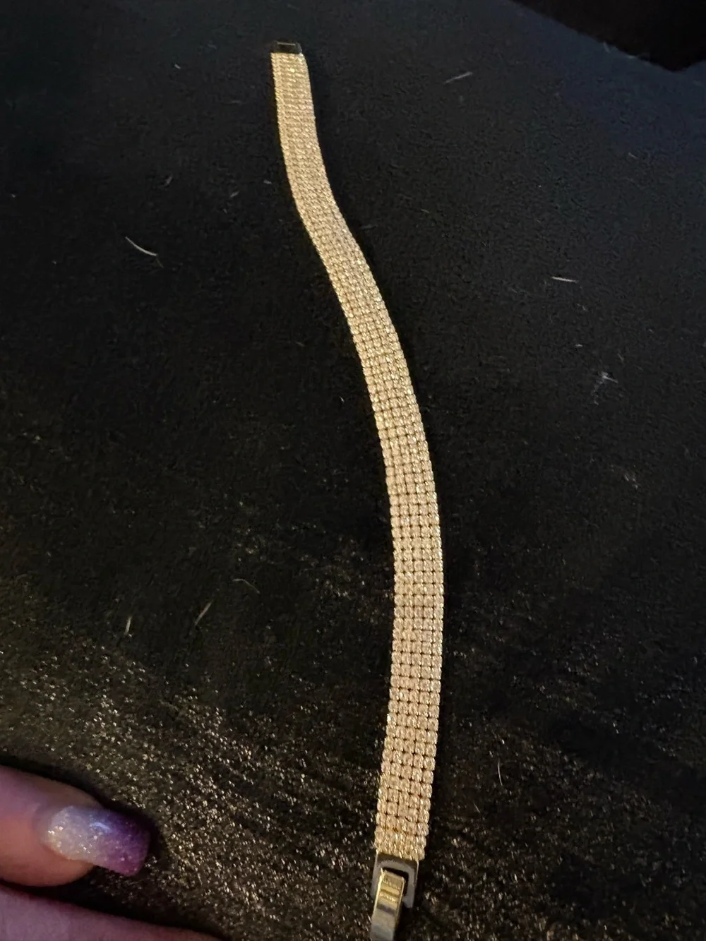 Bracelet- Cubic Zirconia Tennis Bracelet, Gold Plated, Multiple Row Designs,
